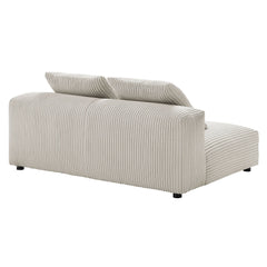 Solace Almond Modular Corduroy Upholstered Armless Loveseat - Ornate Home