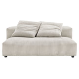 Solace Almond Modular Corduroy Upholstered Armless Loveseat - Ornate Home