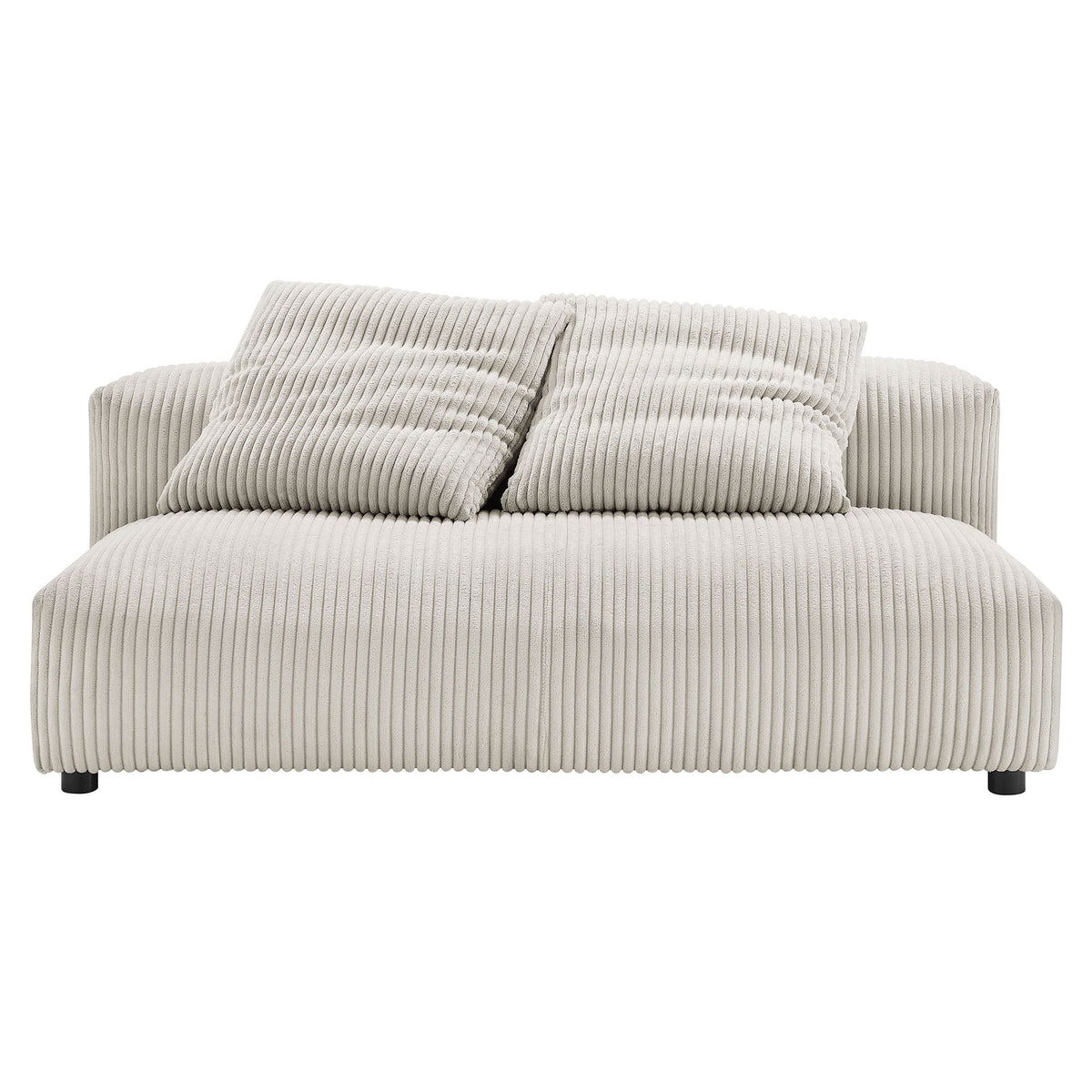 Solace Almond Modular Corduroy Upholstered Armless Loveseat - Ornate Home