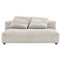 Solace Almond Modular Corduroy Upholstered Armless Loveseat - Ornate Home