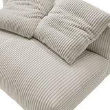 Solace Almond Modular Corduroy Upholstered Armless Loveseat - Ornate Home