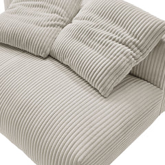 Solace Almond Modular Corduroy Upholstered Armless Loveseat - Ornate Home