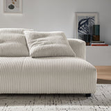 Solace Almond Modular Corduroy Upholstered Armless Loveseat - Ornate Home