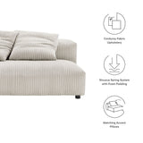 Solace Almond Modular Corduroy Upholstered Armless Loveseat - Ornate Home