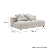 Solace Almond Modular Corduroy Upholstered Armless Loveseat - Ornate Home