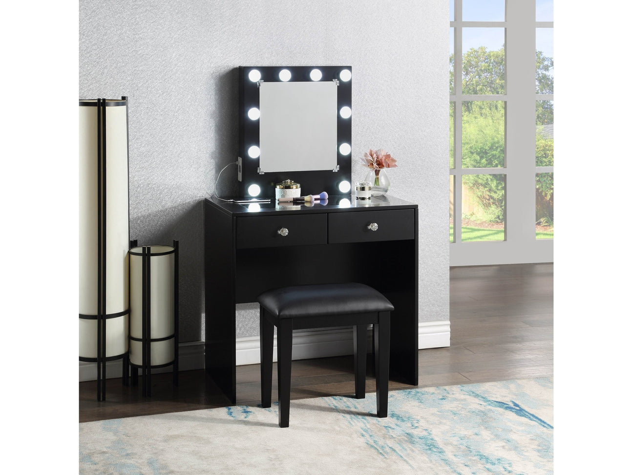 Solace Black Makeup Vanity - Ornate Home