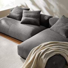 Solace Charcoal 2-Piece Modular Upholstered Fabric Sectional Sofa With Chaise - Ornate Home