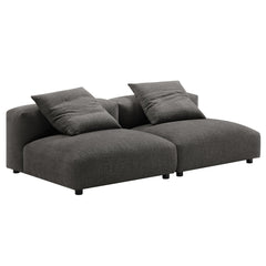 Solace Charcoal 2-Piece Modular Upholstered Fabric Sofa - Ornate Home