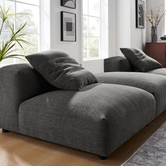Solace Charcoal 3-Piece Modular Upholstered Fabric Sectional Sofa - Ornate Home