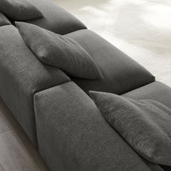 Solace Charcoal 3-Piece Modular Upholstered Fabric Sofa - Ornate Home