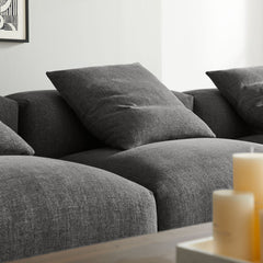 Solace Charcoal 4-Piece Modular Upholstered Fabric Sectional Sofa - Ornate Home