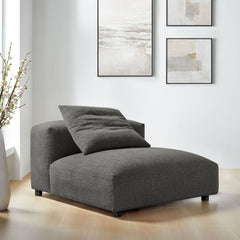 Solace Charcoal Modular Upholstered Fabric Armless Chair - Ornate Home