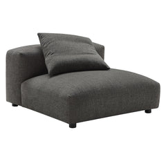 Solace Charcoal Modular Upholstered Fabric Armless Chair - Ornate Home