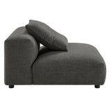 Solace Charcoal Modular Upholstered Fabric Armless Chair - Ornate Home