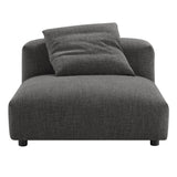 Solace Charcoal Modular Upholstered Fabric Armless Chair - Ornate Home