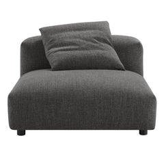 Solace Charcoal Modular Upholstered Fabric Armless Chair - Ornate Home