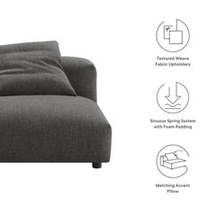 Solace Charcoal Modular Upholstered Fabric Armless Chair - Ornate Home