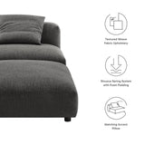 Solace Charcoal Modular Upholstered Fabric Armless Chair and Ottoman Set - Ornate Home