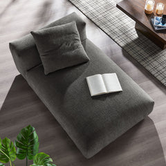 Solace Charcoal Modular Upholstered Fabric Armless Chaise Lounge - Ornate Home
