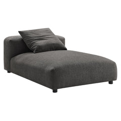 Solace Charcoal Modular Upholstered Fabric Armless Chaise Lounge - Ornate Home