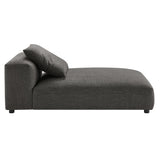 Solace Charcoal Modular Upholstered Fabric Armless Chaise Lounge - Ornate Home