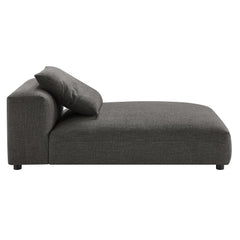 Solace Charcoal Modular Upholstered Fabric Armless Chaise Lounge - Ornate Home