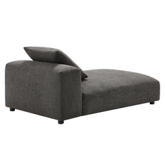 Solace Charcoal Modular Upholstered Fabric Armless Chaise Lounge - Ornate Home