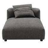 Solace Charcoal Modular Upholstered Fabric Armless Chaise Lounge - Ornate Home