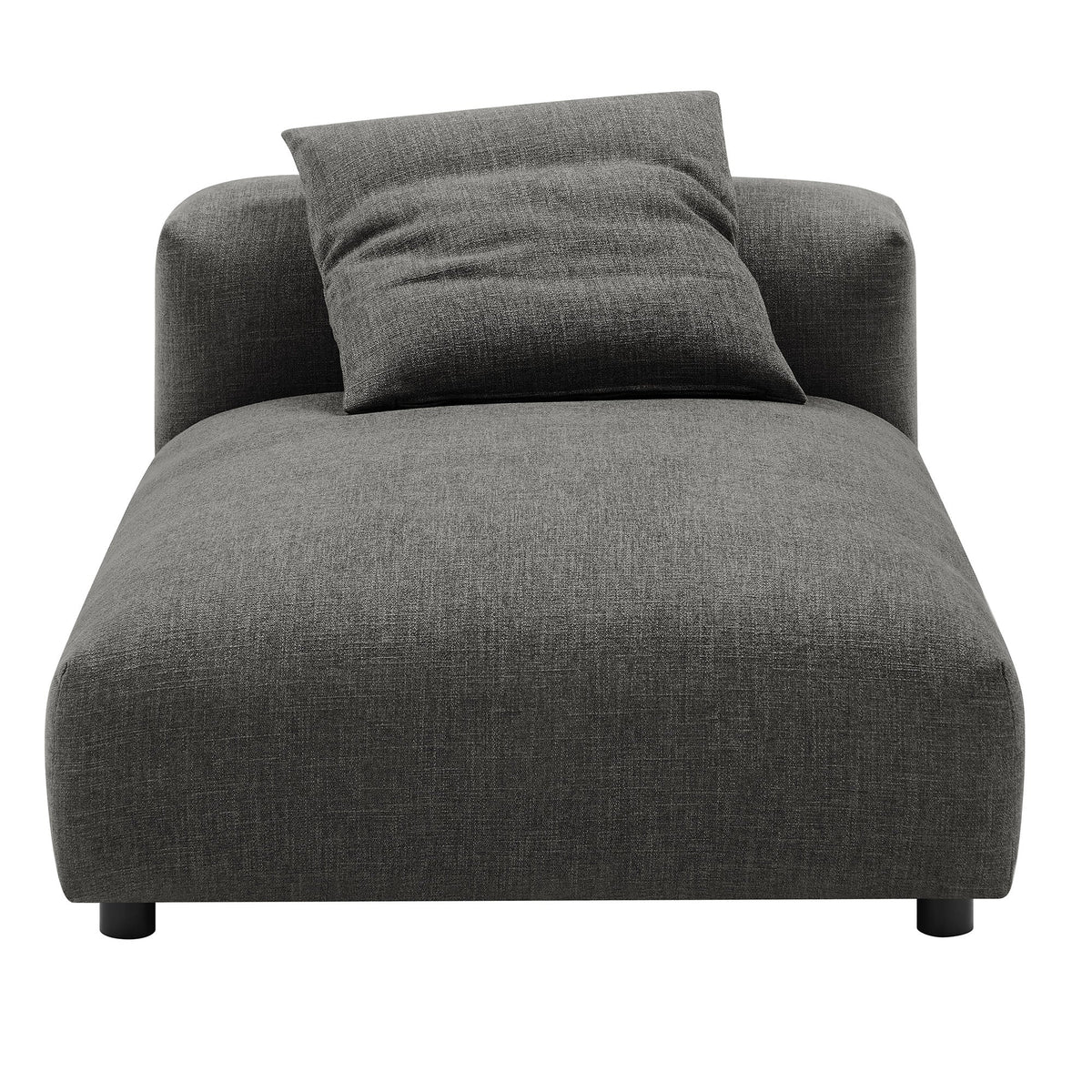 Solace Charcoal Modular Upholstered Fabric Armless Chaise Lounge - Ornate Home