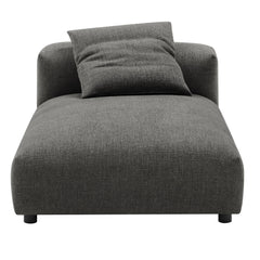 Solace Charcoal Modular Upholstered Fabric Armless Chaise Lounge - Ornate Home