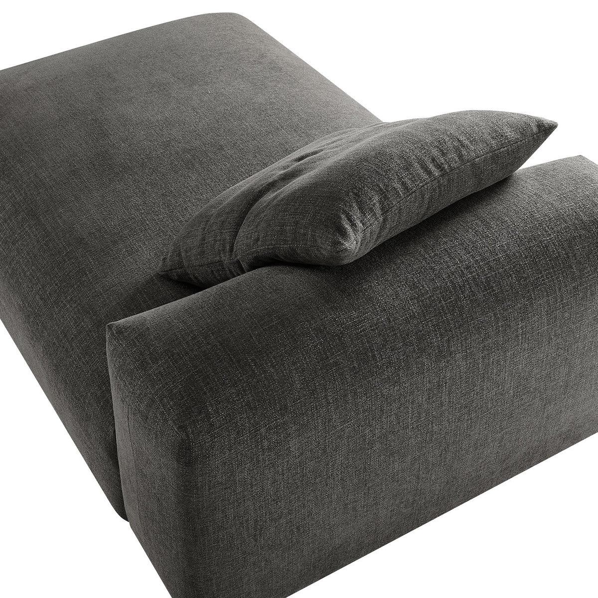 Solace Charcoal Modular Upholstered Fabric Armless Chaise Lounge - Ornate Home