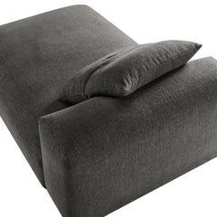Solace Charcoal Modular Upholstered Fabric Armless Chaise Lounge - Ornate Home