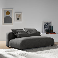 Solace Charcoal Modular Upholstered Fabric Armless Loveseat - Ornate Home
