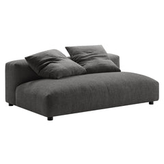 Solace Charcoal Modular Upholstered Fabric Armless Loveseat - Ornate Home