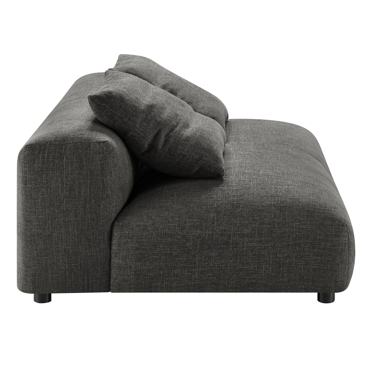 Solace Charcoal Modular Upholstered Fabric Armless Loveseat - Ornate Home