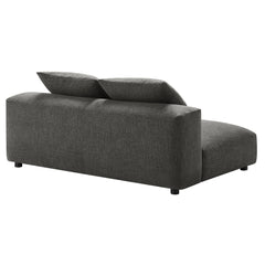 Solace Charcoal Modular Upholstered Fabric Armless Loveseat - Ornate Home