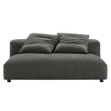 Solace Charcoal Modular Upholstered Fabric Armless Loveseat - Ornate Home