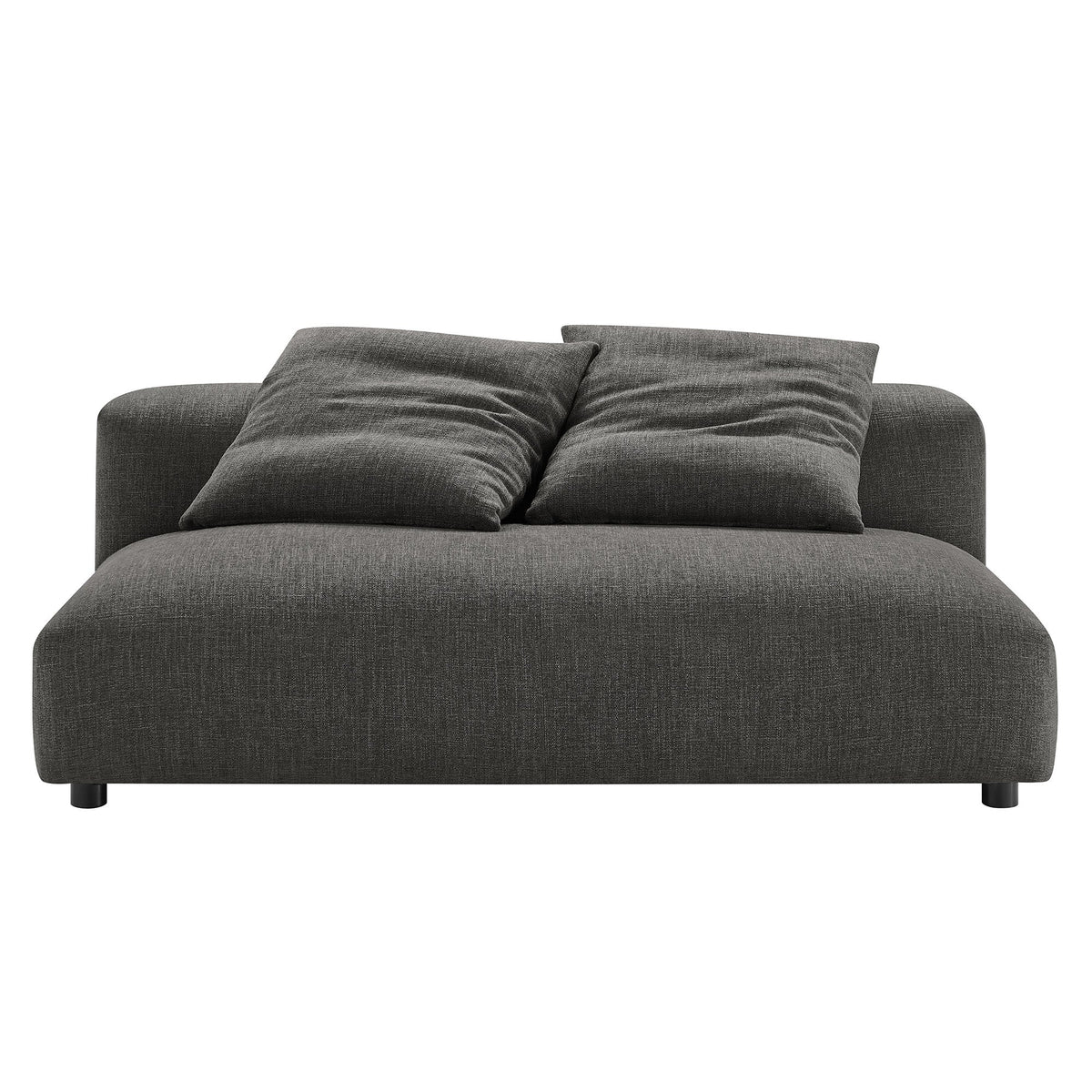Solace Charcoal Modular Upholstered Fabric Armless Loveseat - Ornate Home