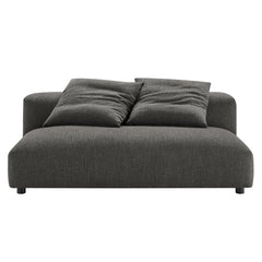 Solace Charcoal Modular Upholstered Fabric Armless Loveseat - Ornate Home