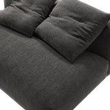 Solace Charcoal Modular Upholstered Fabric Armless Loveseat - Ornate Home