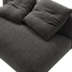 Solace Charcoal Modular Upholstered Fabric Armless Loveseat - Ornate Home