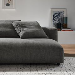 Solace Charcoal Modular Upholstered Fabric Armless Loveseat - Ornate Home