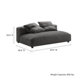 Solace Charcoal Modular Upholstered Fabric Armless Loveseat - Ornate Home