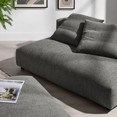 Solace Charcoal Modular Upholstered Fabric Armless Loveseat and Ottoman Set - Ornate Home