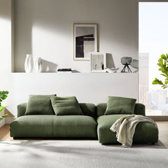 Solace Fern 2-Piece Modular Corduroy Upholstered Sectional Sofa With Chaise - Ornate Home