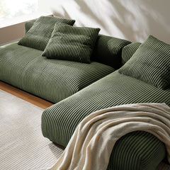 Solace Fern 2-Piece Modular Corduroy Upholstered Sectional Sofa With Chaise - Ornate Home
