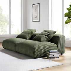 Solace Fern 2-Piece Modular Corduroy Upholstered Sofa - Ornate Home