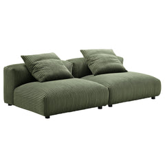 Solace Fern 2-Piece Modular Corduroy Upholstered Sofa - Ornate Home