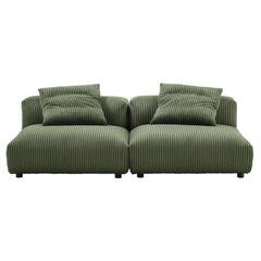 Solace Fern 2-Piece Modular Corduroy Upholstered Sofa - Ornate Home