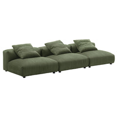 Solace Fern 3-Piece Modular Corduroy Upholstered Sofa - Ornate Home